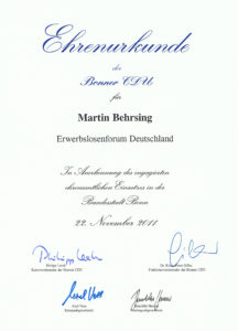 Ehrenurkunde der Bonner CDU